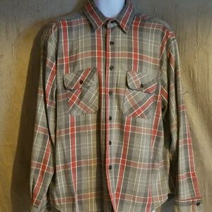 "FiveBrother" Gray/Red Men's Vintage Buttton Down